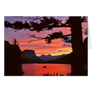 USA, Montana, Glacier nationalpark. Landskap Hälsningskort