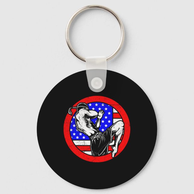 Usa Muay Thai - Thai Boxning Och Kickboxning Prese Nyckelring (Framsida)