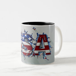 USA Mug, 4th of July Mug, Independence Day Två-Tonad Mugg