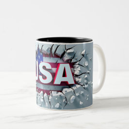 USA Mug, 4th of July Mug, Independence Day Två-Tonad Mugg