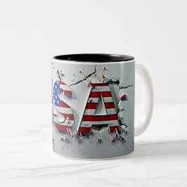USA Mug, 4th of July Mug, Independence Day Två-Tonad Mugg