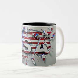 USA Mug, 4th of July Mug, Independence Day Två-Tonad Mugg