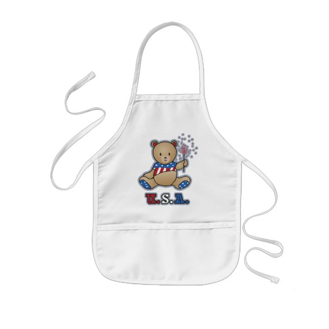 USA Nalle Barn apron Barnförkläde (Framsidan)