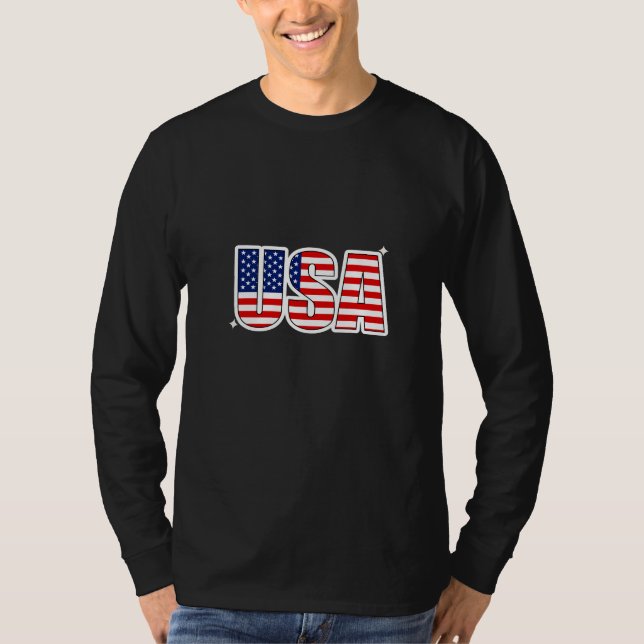 USA Name Basic Long Sleev T-Shirt (Framsida)