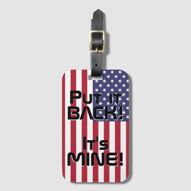 USA National Flagga Funny Patriotic Bagagebricka (Framsida vertikal)