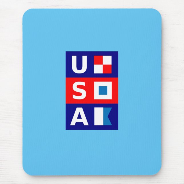 USA Nautical Rött vitt blått Maritime Sailing Flag Musmatta (Framsidan)