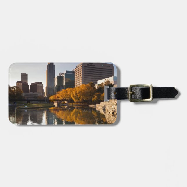 USA, Nebraska, Omaha, Gene Leahy Mall, Skyline Bagagebricka (Horisontell Framsida)