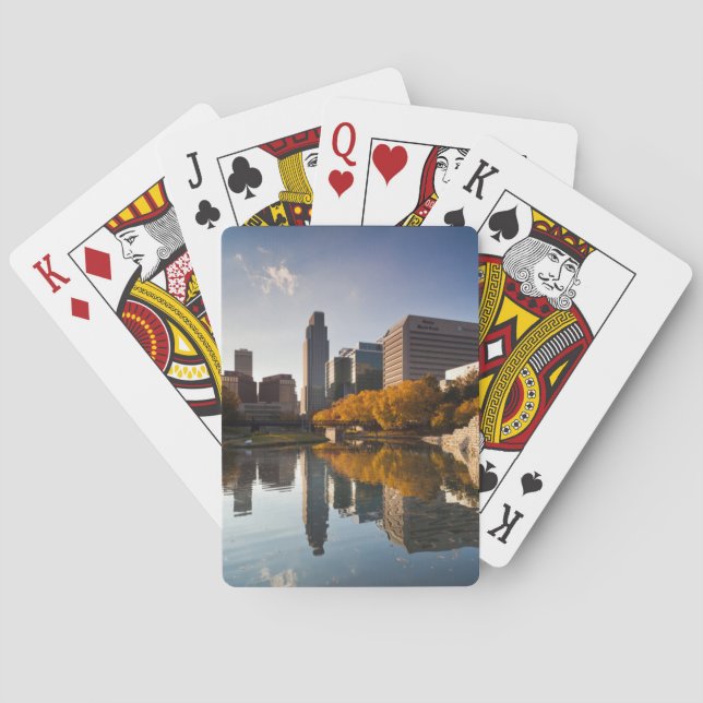 USA, Nebraska, Omaha, Gene Leahy Mall, Skyline Spel Kort (Baksidan)