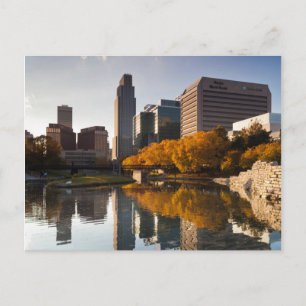 USA, Nebraska, Omaha, Gene Leahy Mall, Skyline Vykort