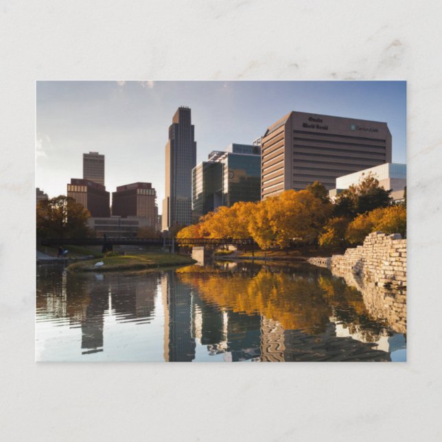 USA, Nebraska, Omaha, Gene Leahy Mall, Skyline Vykort (Framsida)