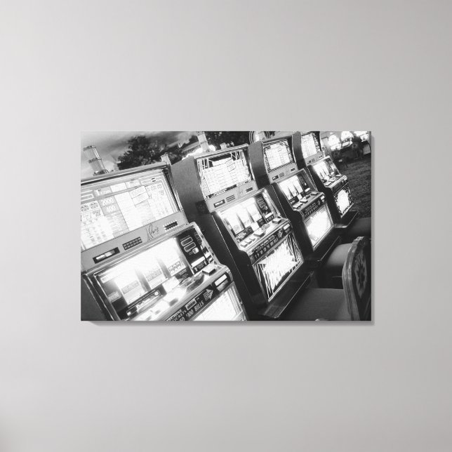 USA, Nevada, Las Vegas: Casino Slot Maskiner / Canvastryck (Framsida)