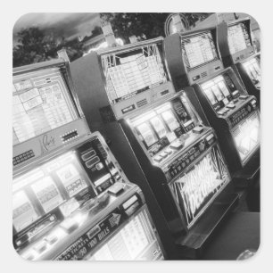 USA, Nevada, Las Vegas: Kasinoautomater / Fyrkantigt Klistermärke