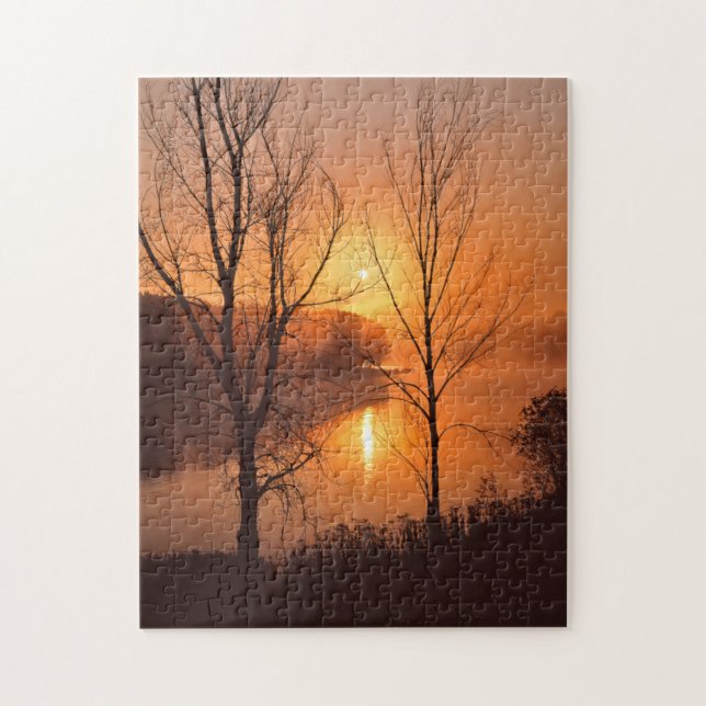 USA, New England, Maine. Höstsoluppgång Pussel (Vertikal)