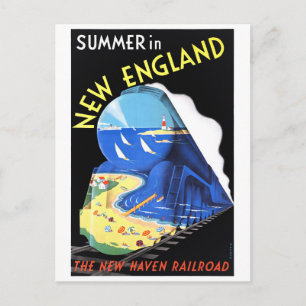 USA New England Vintage resor Poster Restoration Vykort