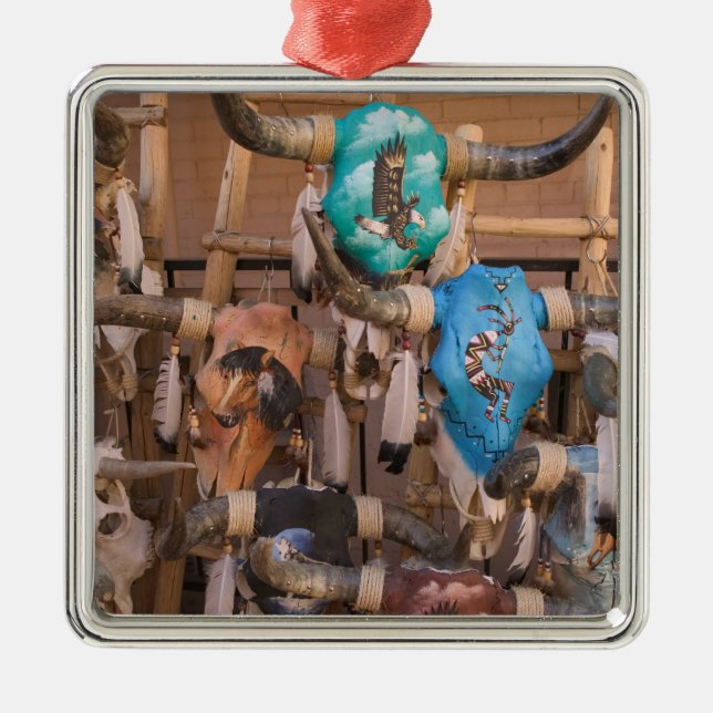 USA, New Mexico, Santa Fe: Downtown Santa Fe, Julgransprydnad Metall (Framsidan)