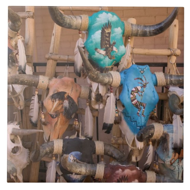 USA, New mexico, Santa Fe: I centrala Santa Fe Kakelplatta (Framsidan)