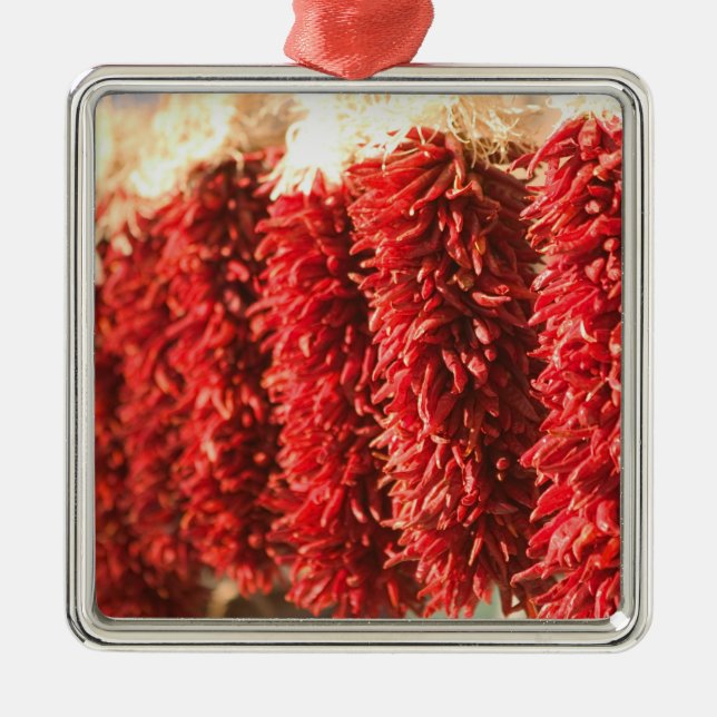 USA, New mexico, Santa Fe: Tomt Fe, 3 Julgransprydnad Metall (Framsidan)