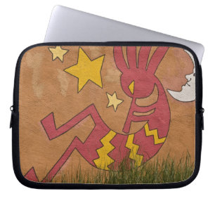 USA, New Mexico, Santa Fe. Väggmålning av en Laptop Sleeve