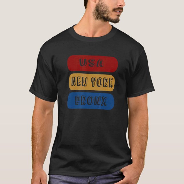 USA New York Bronx T Shirt (Framsida)