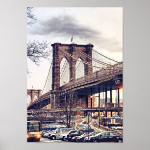 USA New York City Brooklyn överbryggar Poster