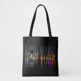 USA New York City Manhattan Siluett Totebag Tygkasse