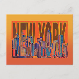 USA New York City Manhattan Siluett Vykort