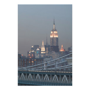 USA, New York City, Utsikt över Manhattan Bridge, Fototryck
