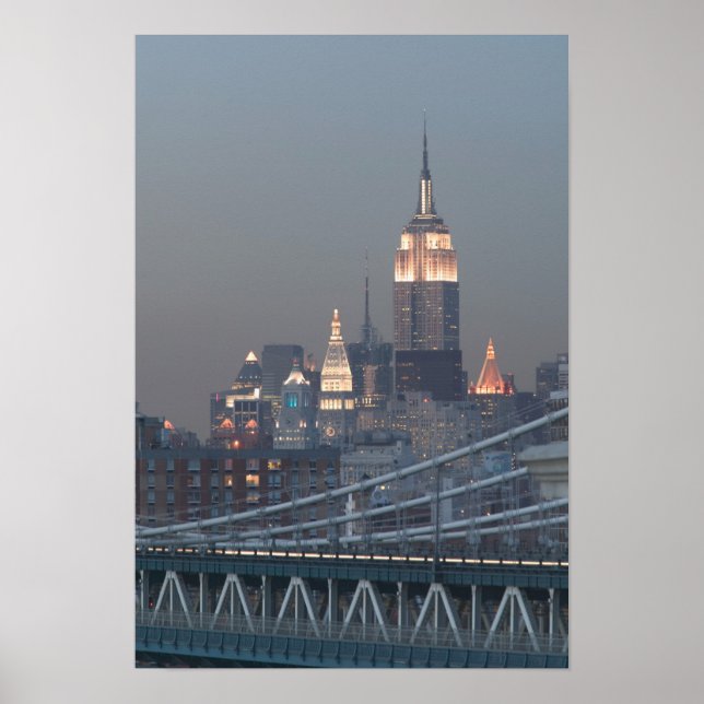 USA, New York City, Utsikt över Manhattan Bridge, Poster (Framsidan)