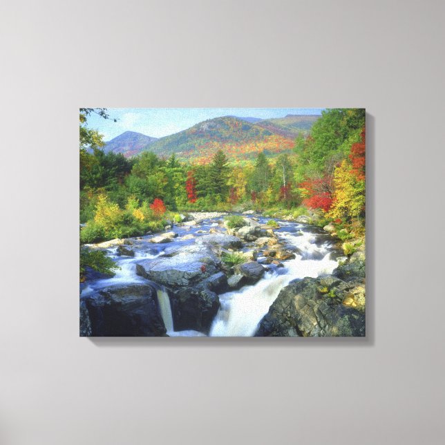 USA, New York. En vattenfall i Adirondack Canvastryck (Framsida)