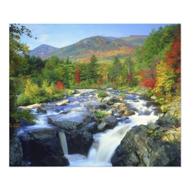USA, New York. En vattenfall i Adirondack Fototryck (Framsidan)