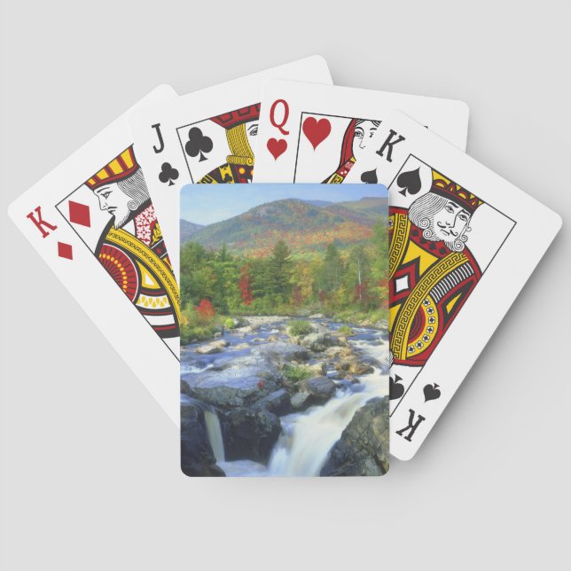 USA, New York. En vattenfall i Adirondack Kortlek (Baksidan)