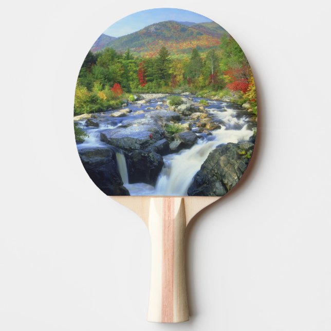 USA, New York. Ett vattenfall i Adirondack Pingisracket (Framsidan)