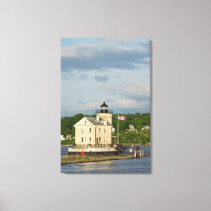 USA, New York, Kingston, Hudsonfloden. Rondout Canvastryck