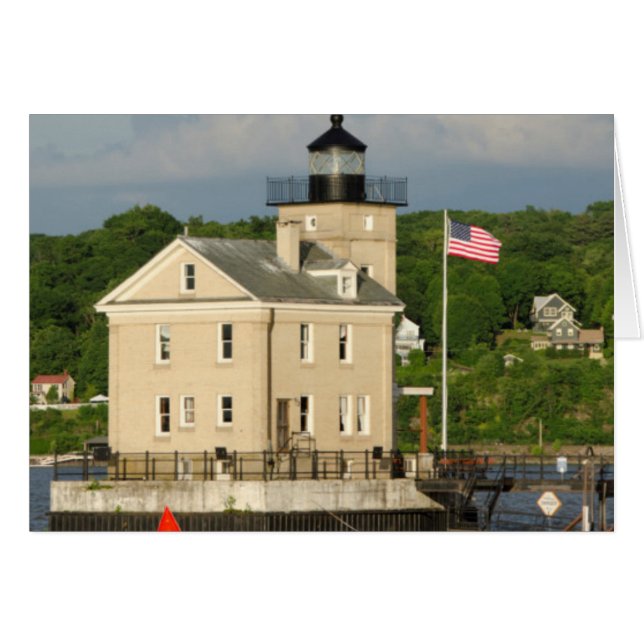 USA, New York, Kingston, Hudsonfloden. Rondout Hälsningskort (Framsidan Horizontal)
