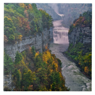 USA, New York, Letchworth State Park. Flod och Kakelplatta