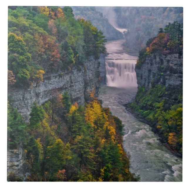 USA, New York, Letchworth State Park. Flod och Kakelplatta (Framsidan)