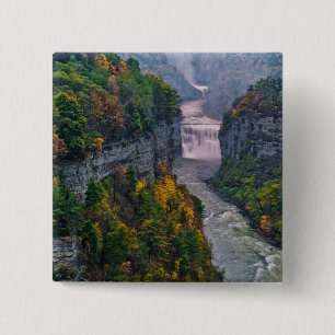 USA, New York, Letchworth State Park. Flod och Knapp