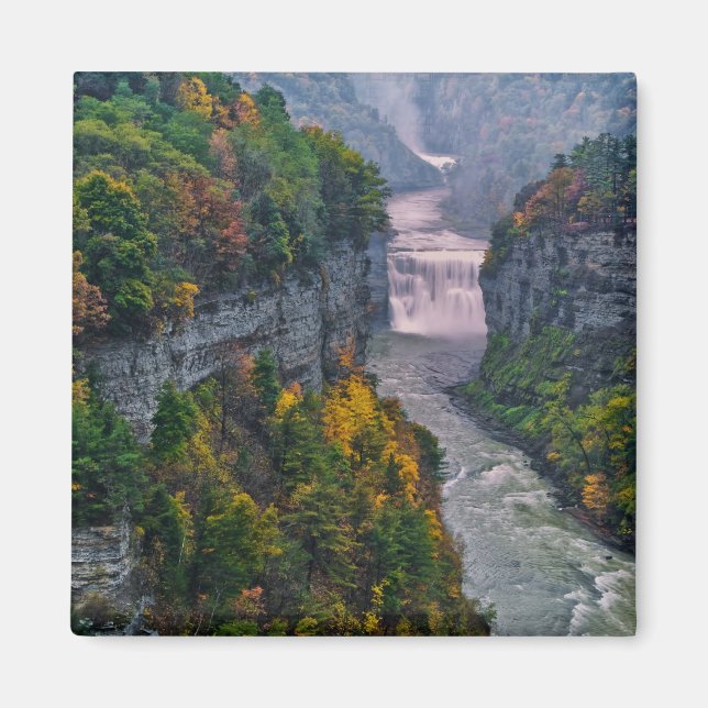USA, New York, Letchworth State Park. Flod och Magnet (Framsidan)