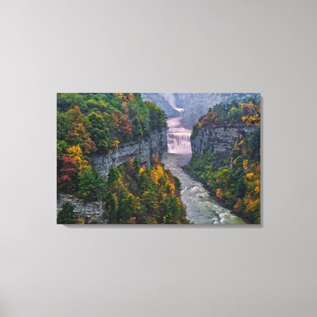 USA, New York, Letchworth State Park. Floden och Canvastryck (Framsida)