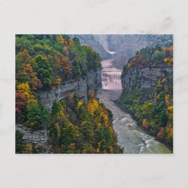 USA, New York, Letchworth State Park. Floden och Vykort (Framsida)