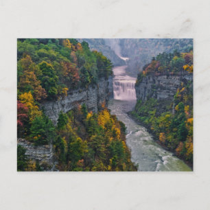 USA, New York, Letchworth State Park. Floden och Vykort