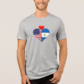 USA Nicaragua Hjärtflaggor Hispanic Heritage T Shirt