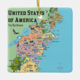 USA norr östlig karta Julgransprydnad Keramik