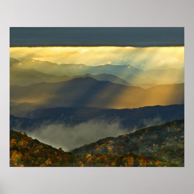 USA, North Carolina, Underbara Smoky Mountains. Poster (Framsidan)