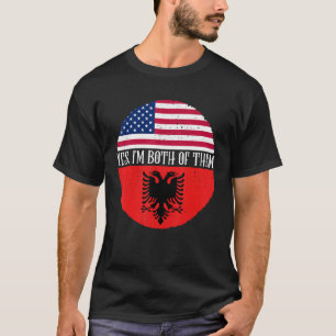 USA och Albanien Vintage Flaggor.. Ja, jag är båda T Shirt