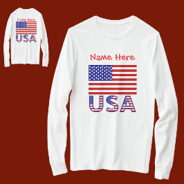 USA och American Flagga Red Personlig Women's T Shirt
