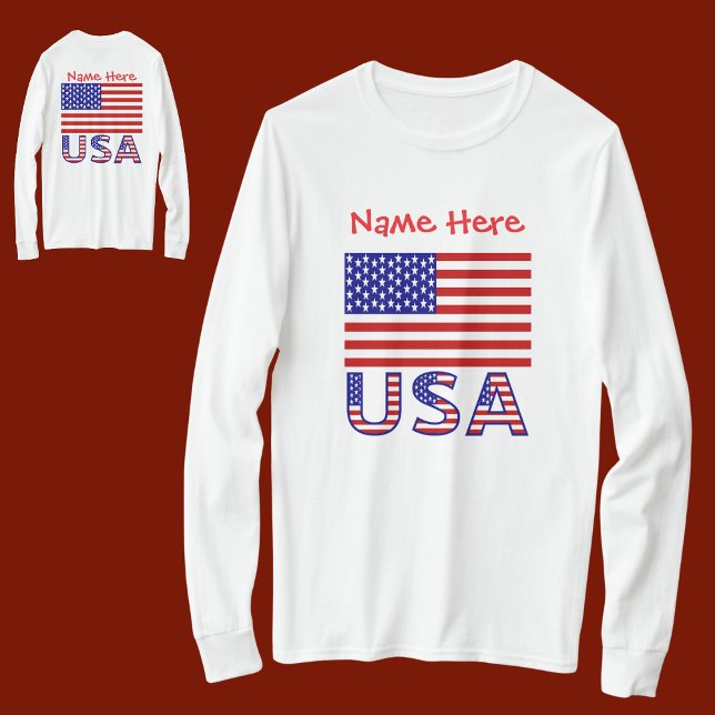 USA och American Flagga Red Personlig Women's T Shirt (Skapare uppladdad)