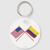USA och Colombia Crossed Flaggor