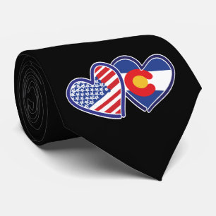 USA och Colorado Flagga Hearts Slips