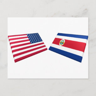 USA och Costa Rica Flaggor Vykort